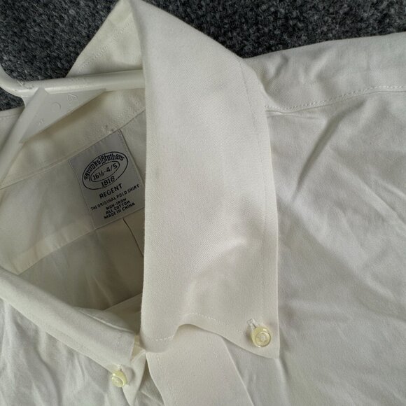 Brooks Brothers 16.5 34/35 Regent Non Iron Button Up Shirt Long Sleeve White - Picture 12 of 16
